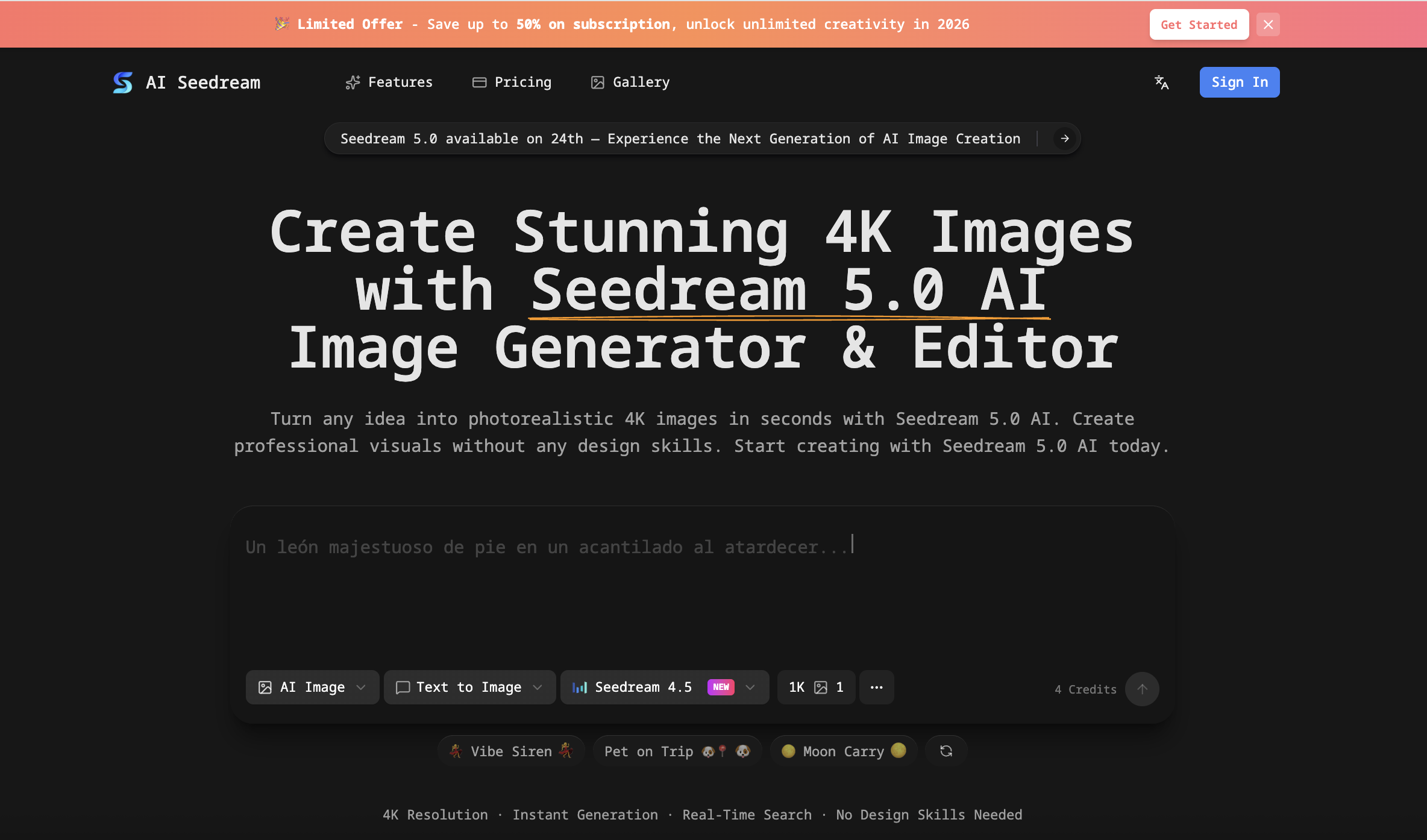 Seedream 5.0 AI Image Generator